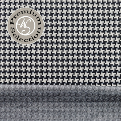RESTST�CK 125 cm Jacquard Jerseystoff Hahnentritt Pepita, schwarz wei�