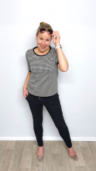 RESTST�CK 125 cm Jacquard Jerseystoff Hahnentritt Pepita, schwarz wei�