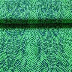 Badeanzugstoff snakeprint Schlangenmuster, (neon)gr�n dunkelblau
