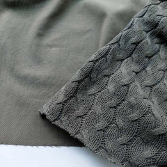 Strickstoff Zopfmuster, armygr�n
