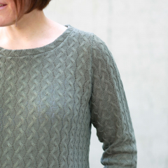 Strickstoff Zopfmuster, armygr�n