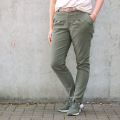 Jeansstoff Denim mit Stretch (colored) uni, armygr�n