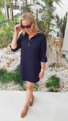 Silky Viskose Rayon Webware uni, deep navy, aus LENZING™ ECOVERO™ Viscosefasern