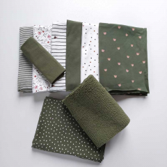 Jerseystoff Punkte, khaki braun rostbraun wei�