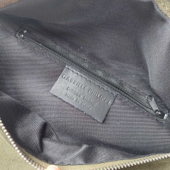 Bauchtasche Wildleder mit Wildlederriemen -army gr�n - silber Schnallen-Made in Italy