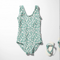 Badeanzugstoff Bikinistoff Leopardenmuster, wei� altmint