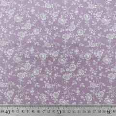Viskosestoff Popelin Blusenstoff Rosen Blumen, wei� flieder