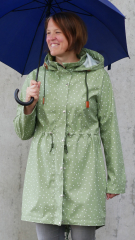 Aqua Protect Regenmantelstoff Punkte, wei� pistaziengr�n