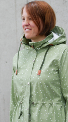 Aqua Protect Regenmantelstoff Punkte, wei� pistaziengr�n