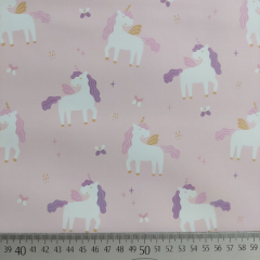 Aqua Protect Regenmantelstoff Einhorn, wei� lila rosa