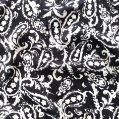 Blusenstoff Satin Velvet Paisley, wei� schwarz