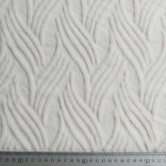 Fellimitat Fake Fur Pl�sch gemustert 3D grafisches Muster, cremewei�