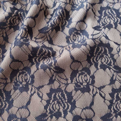 Jerseystoff Punto di Roma Spitze Blumen, schwarz camel