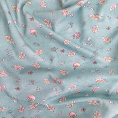 Jerseystoff Digitaldruck kleine Bl�tter Pilze, mint