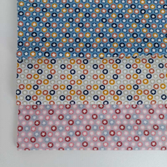 Jerseystoff gepunktet, kleine sterne, ocker blau grau cremewei�