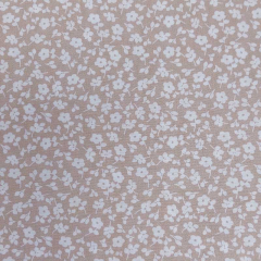 Baumwollstoff Streubl�mchen, wei� hellbeige
