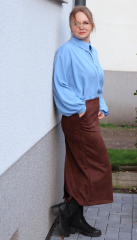 elastisches Wildleder Imitat Fake Suede, dunkelbraun