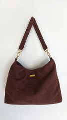 elastisches Wildleder Imitat Fake Suede, dunkelbraun