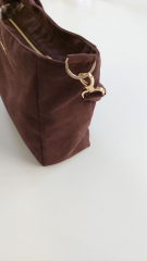 elastisches Wildleder Imitat Fake Suede, dunkelbraun