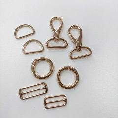 2 nickelfreie runde Taschenringe � 3,6 cm, goldfarben