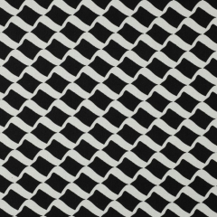 Canvas Stoff Black & White Gitternetz abstrakte Wellen, Rauten, wei� schwarz