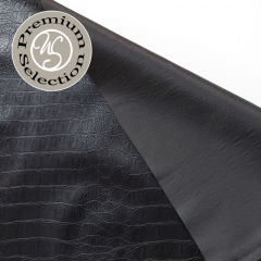 Lederimitat Krokolederimitat f�r Bekleidung elastisch, schwarz