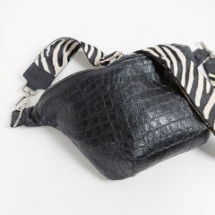 Lederimitat Krokolederimitat f�r Bekleidung elastisch, schwarz