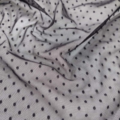 T�ll Stoff kleine Punkte, schwarz