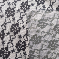 RESTST�CK 50 cm Futterstoff Spitze Blumendruck glatt weich, schwarz grau