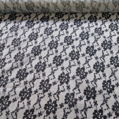 RESTST�CK 50 cm Futterstoff Spitze Blumendruck glatt weich, schwarz grau