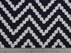 Chiffon Punkte als Zickzack, wei� auf dunkelblau