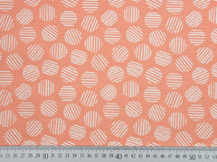 Dekostoff gestreifte Kreise, apricot