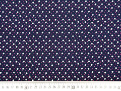 RESTST�CK 26 cm Musselin Double Gauze Punkte Kreuze, dunkelblau