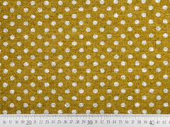 RESTST�CK 81 cm Jerseystoff Strickjersey Punkte meliert, ocker