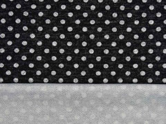 Jerseystoff Strickjersey Punkte meliert, schwarz