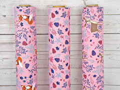 Dekostoff Bl�tter, rosa