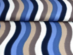 RESTST�CK 53 cm Viskosejersey geschwungene Streifen, blau beige