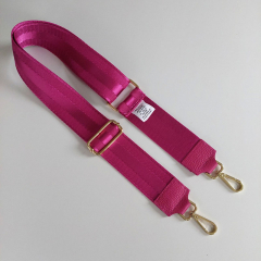 Taschengurt Streifen 3d uni - pink - pink Leder - gold Schnallen
