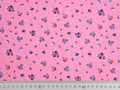 Jersey Stoff kleine Bl�mchen, rosa