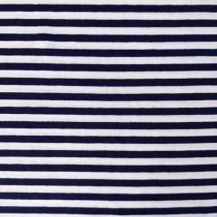 Viskose Jersey Streifen 5 mm garngef�rbt, dunkelblau wei�