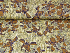 Viskosejersey abstraktes Blumenmuster, ocker
