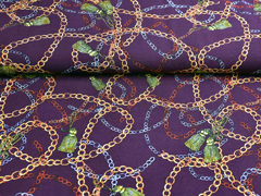 RESTST�CK 66 cm Viskosestoff Ketten und Quasten, bordeaux