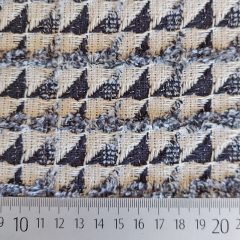 RESTST�CK 50 cm Boucle Stoff Jacquardstoff Dreiecke Fransen franz�sischer Stil , ecrue schwarz