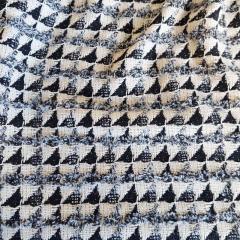 RESTST�CK 50 cm Boucle Stoff Jacquardstoff Dreiecke Fransen franz�sischer Stil , ecrue schwarz