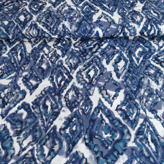 RESTST�CK 50 cm Viskose Stoff Blusenstoff Webware Rauten Blaut�ne Wei�