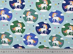 Jersey Einh�rner Wolken Sterne, hellmint