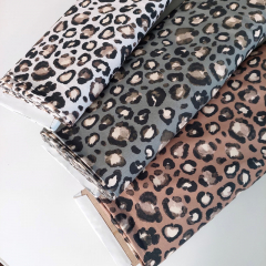 Canvas Stoff Baumwollstoff Leoparden Muster, schwarz ecrue