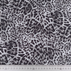 RESTST�CK 63 cm Viskose Webware Leopardenmuster, schwarz grau aus LENZING™ ECOVERO™ Viscosefasern