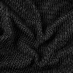 Strickstoff Rippenstrick Baumwolle Halbpatent, schwarz
