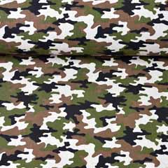 Dekostoff Camouflage Leinenlook, braun gr�n